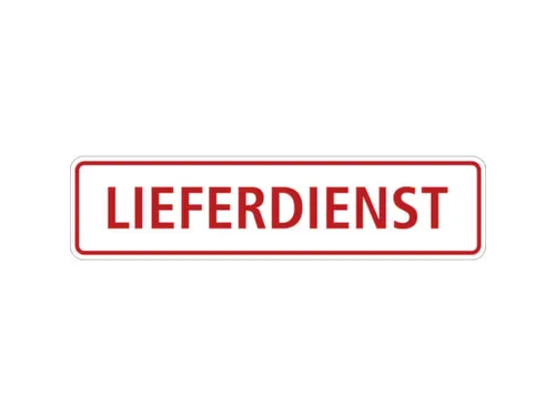 aanwijzingsbord,Leverdienst,folie,rood/wit,om te verlijmen