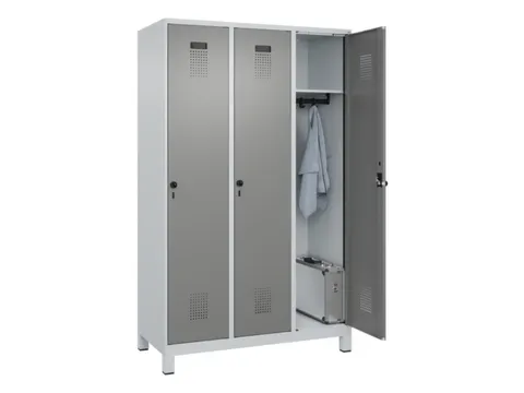 locker,HxBxD 1950x1200x500mm,3vak,vak B 400mm,draaigrendel,voeten