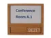 Plaque de porte modulable + plaque VRIJ BEZET aspect bois 150x130mm