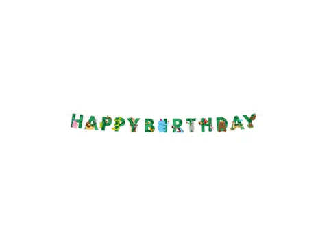 Letterslinger Happy Birthday Jungle Groen 2,5 meter
