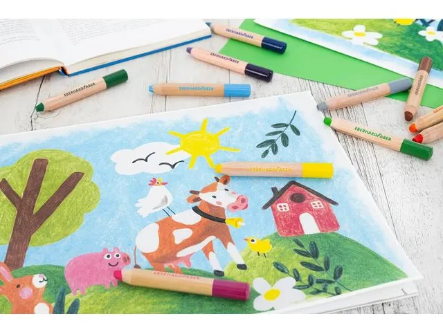 Crayon de couleur Eberhard Faber 3en1 12pcs. noyau extra épais de 10