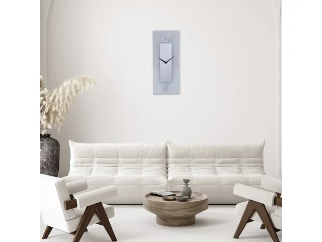 Wandklok Nextime 20x50cm glas Frosted/Mirror Dali