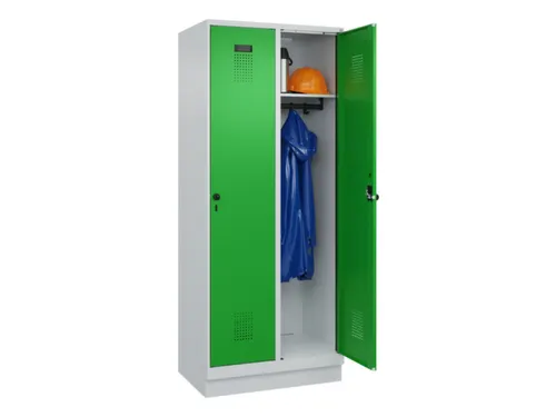 locker,HxBxD 1950x800x500mm,2vak,vak B 400mm,draaigrendel,sokkel