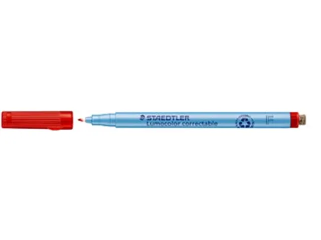 Lumocolor uitwisbare pen, schrijfbreedte: 0,6 mm, rood