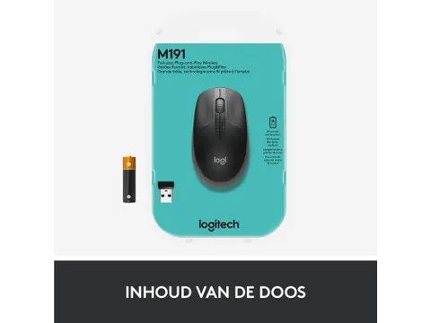 Logitech M190 Full-Size Draadloze Muis