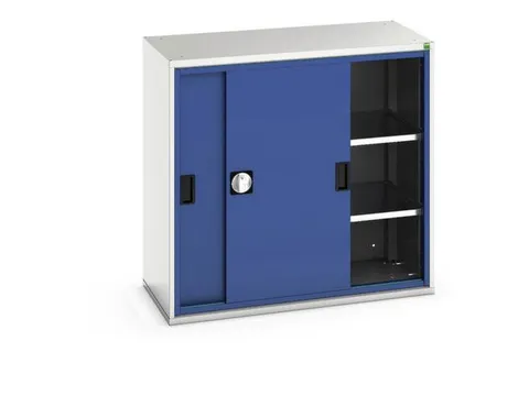 werkplaatskast 1000x1050x550mm 2xStalen bodem RAL7035 front RAL5010