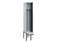 locker met bank,voor scheiding van kleding,HxBxD 2120x300x815mm,1vak