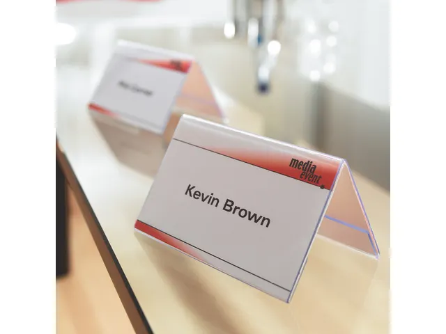 Tafelkaartje Sigel 240x90mm glashelder dakvorm doos a 5 stuks