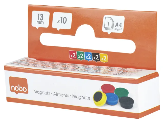 Aimant Nobo 13mm assorti 10 pièces