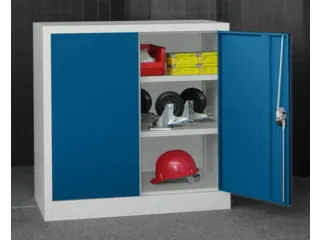 grootvolumekast met openslaande deuren,RAL7035,front RAL5010 - 2