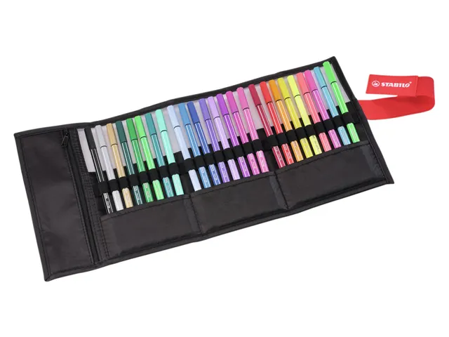 Viltstift STABILO Pen 68/25 Arty roletui medium assorti set à 25 stuk