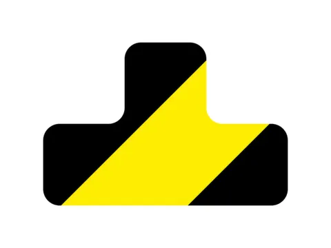 plaksymbool,T-vorm,markering HxB 100x150mm,polycarbonaat,geel/zwart