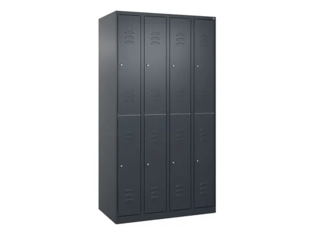 dubbeldekse locker,HxBxD 1850x1000x500mm,4x2vak.,vak B 250mm,cil.-slot