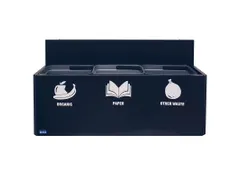 Bica 812 Wandafvalstation 3x15 Liter Zwart