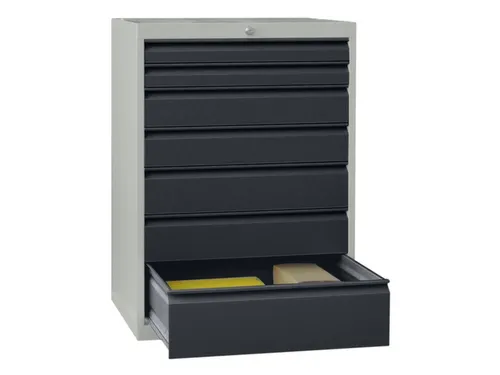 ladekast HxBxD 1000x715x600mm 7laden slot RAL7035 front RAL7016