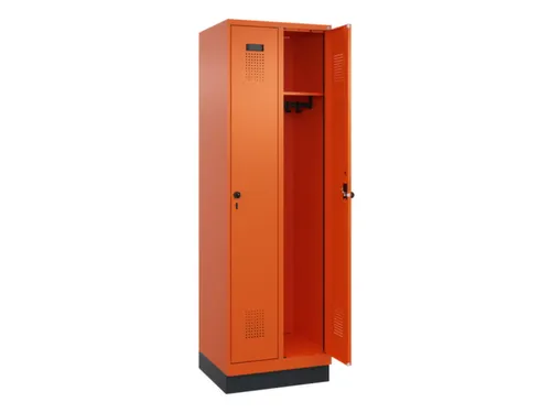 locker,HxBxD 1950x600x500mm,2vak,vak B 300mm,draaigrendel,sokkel