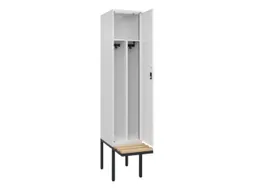 locker met bank,voor scheiding van kleding,HxBxD 2120x400x815mm,1vak