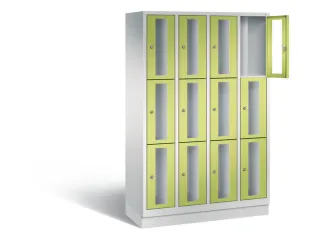 Lockerkast 1800x1190x500mm 4x3 vakken Cilinderslot, Sokkel, RDS1108060 - 1