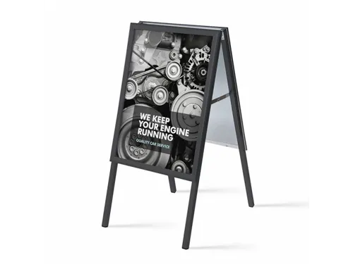 Stoepbord 50x70cm Design Zwart Rechte Hoek 32mm