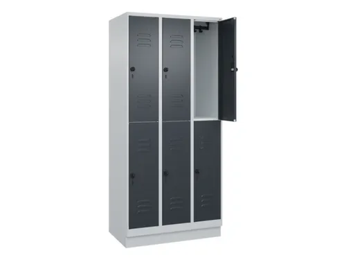 dubbeldekse locker,HxBxD 1950x900x500mm,3x2vak.,vak B 300mm