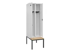 locker met bank,voor scheiding van kleding,HxBxD 2120x600x815mm,2vak