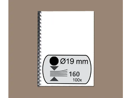 Bindrug Fellowes 19mm 21-rings A4 zwart 100stuks