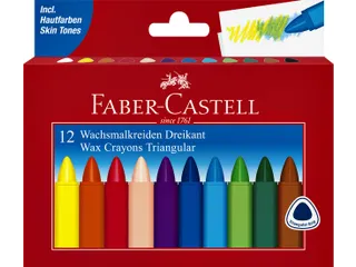 Waskrijt Faber-Castell driehoekig assorti set à 12 stuks - 1