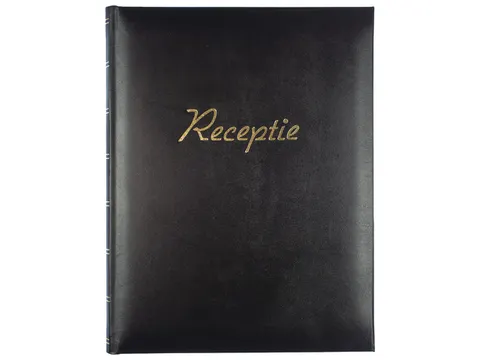 Receptiealbum Kangaro zwart met vakverdeling 26x21cm