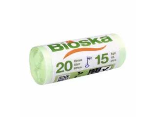 Afvalzak Bioska zetmeel 42x50cm 20 liter groen rol à 15 stuks - 2
