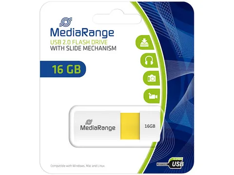 MediaRange Usb Flash Drive 16Gb Yellow