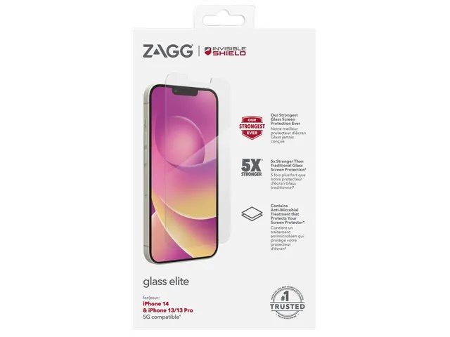 InvisibleShield Glass Elite, Apple, iPhone 17e/16e/14/13/13 Pro, Antib