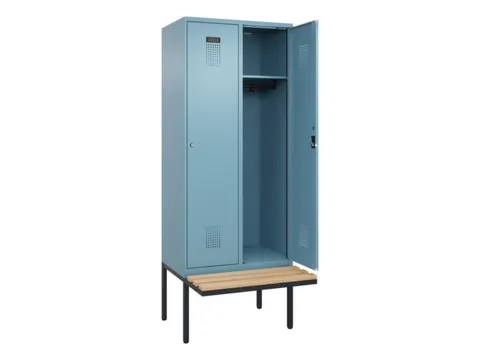 locker met bank,HxBxD 2120x800x815mm,2vak,vak B 400mm,cilinderslot