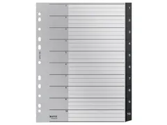 Tabblad Leitz Recycle A4 11-gaats 1-10 extra breed PP