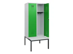 locker met bank,HxBxD 1950x800x815mm,2vak,vak B 400mm,cilinderslot