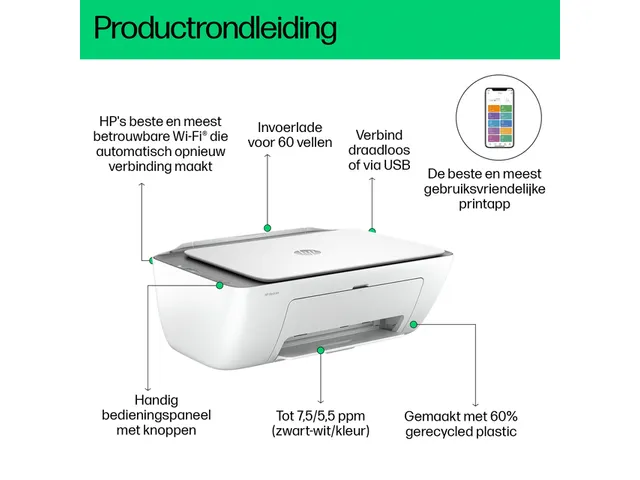 Multifunctional inktjetprinter HP Deskjet 2820E