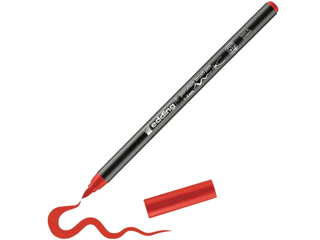 Brushpen edding 4200 porselein rood