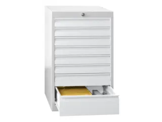 ladekast HxBxD 600x500x600mm 5laden slot RAL7035 front RAL5012 - 1