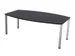 vergadertafel HxBxD 74x200x120cm vatvormig CC-zwart alu