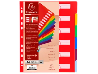 Tabbladen PP opaak A4+ 6 tabs ass - 3