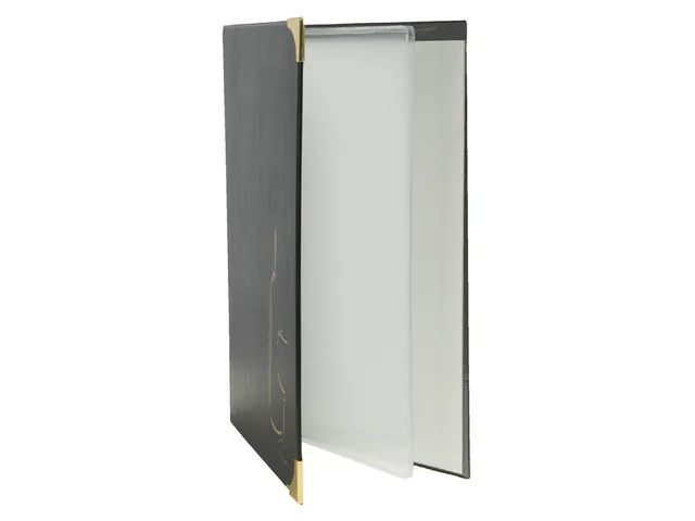 Wijnkaart Securit 4 tas zwart A4 lederlook