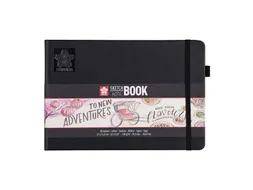 Schetsboek Sakura 80 witte vellen 140gr 210x148mm zwart