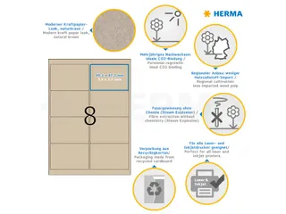 HERMA 10755 Silphie-papier Etiketten A4 99,1x67,7mm bruin 160 stuks - 9