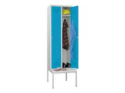 locker met bank,HxBxD 2150x600x500mm,2vak,RAL7035,front RAL5012