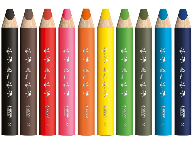 Kleurpotloden BicKids Multi Surface + puntenslijper assorti 10 stuks