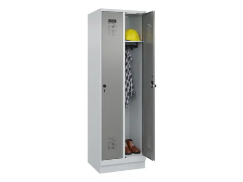 locker,HxBxD 1950x600x500mm,2vak,vak B 300mm,draaigrendel,sokkel