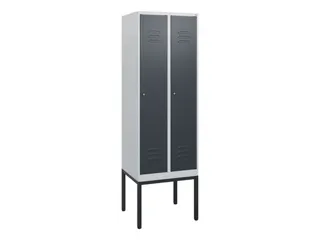 locker,HxBxD 1950x600x500mm,2vak,vak B 300mm,cil.-slot,voetonderstel - 1