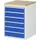 ladekast 825x580x650mm 6laden cilinderslot RAL7035 RAL5010 beuken