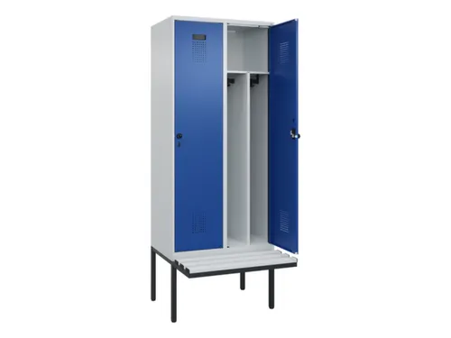 locker met bank,voor scheiding van kleding,HxBxD 2120x800x815mm,2vak
