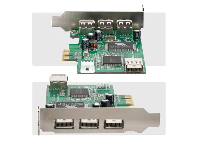 4-poort PCI Express Low Profile High Speed USB-kaart