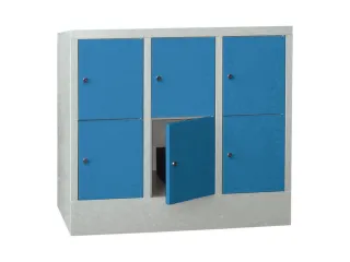 lockerkast,HxBxD 855x900x500mm,3x2vakken,RAL7035,front RAL5012 - 3